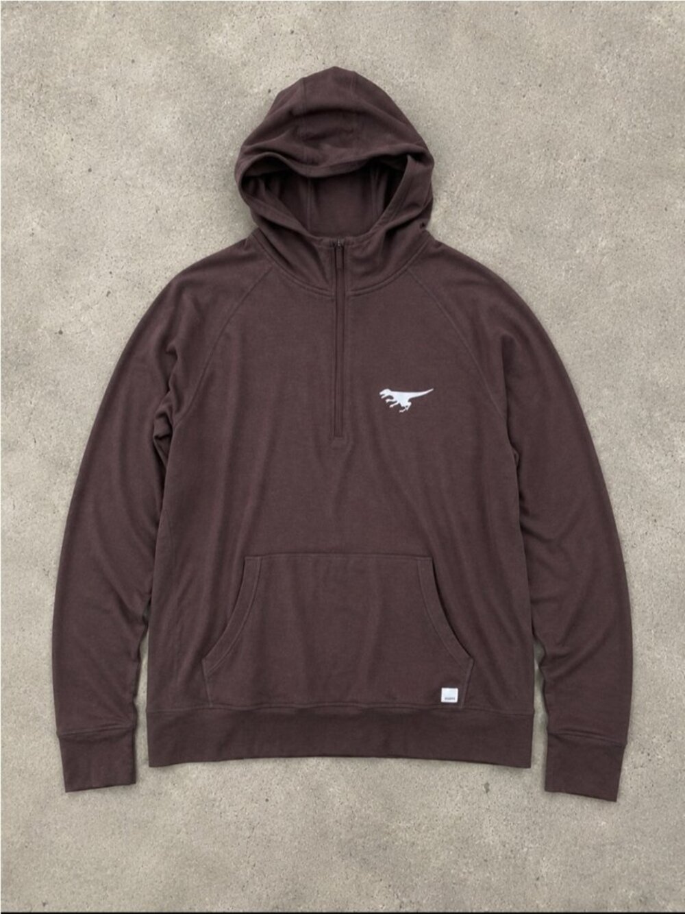 Vuori Ponto Performance Half Zip Hoodie Men’s XL Brown Embroidered Lightweight